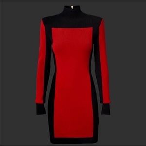 Balmain x H&M red cocktail dress